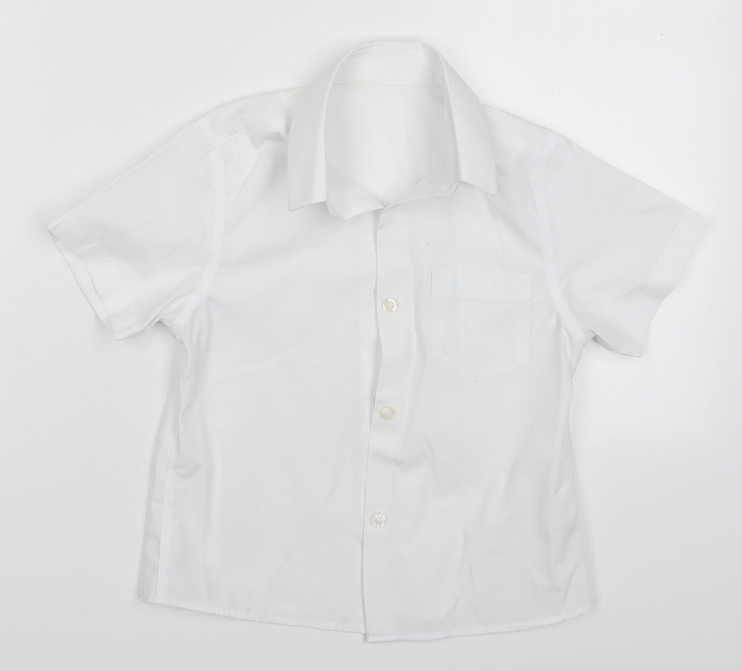 TU Boys White  Polyester Basic Button-Up Size 5 Years Collared Button