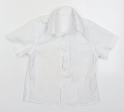 Tu Boys White  Polyester Basic Button-Up Size 5 Years Collared Button