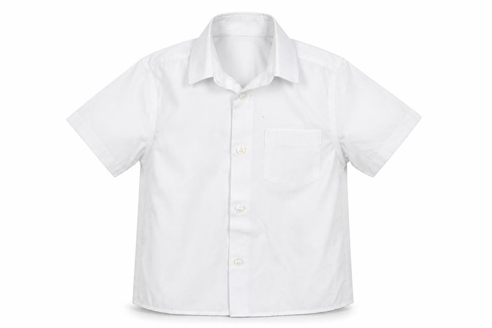 TU Boys White  Polyester Basic Button-Up Size 5 Years Collared Button