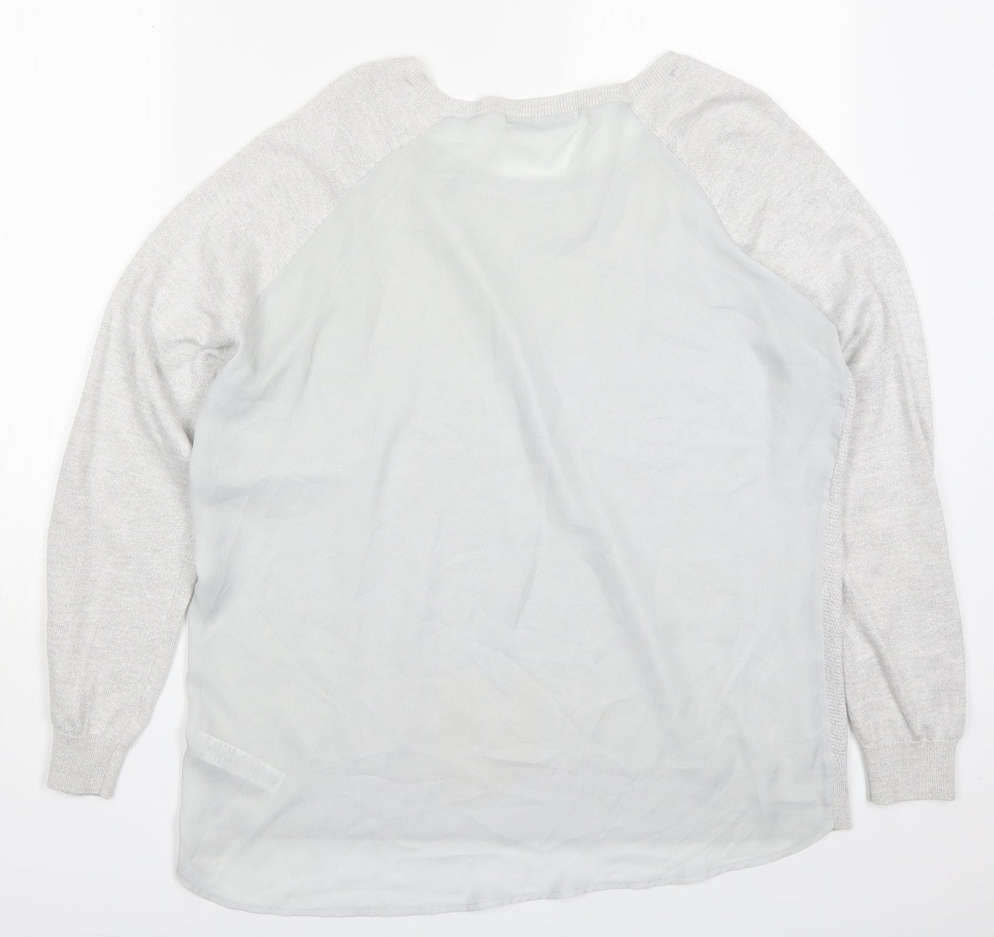 George Womens Grey Round Neck  Polyester Pullover Jumper Size 16