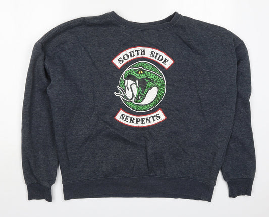 Primark Womens Grey  Polyester Pullover Sweatshirt Size 14  Pullover - Riverdale South Side Serpents