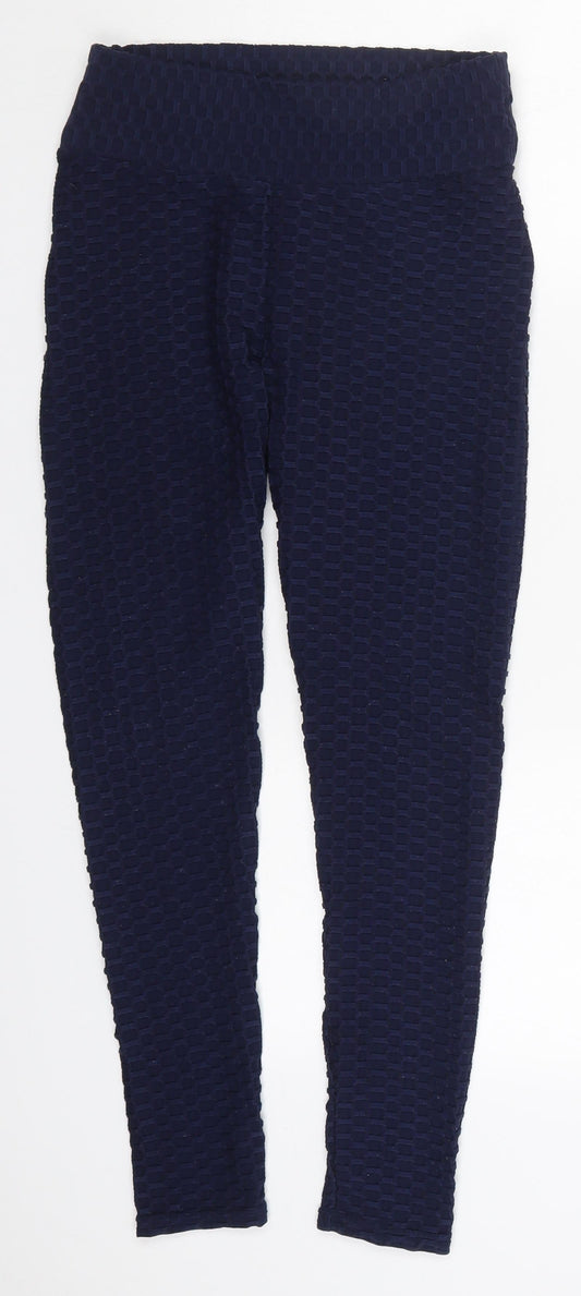 Preworn Womens Blue  Polyester Carrot Leggings Size M L25 in