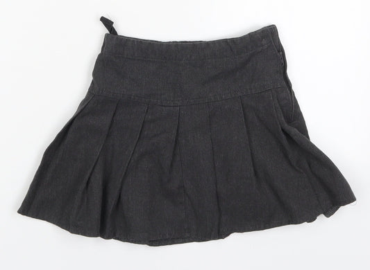NEXT Girls Grey  Polyester Pleated Skirt Size 3 Years  Regular Zip