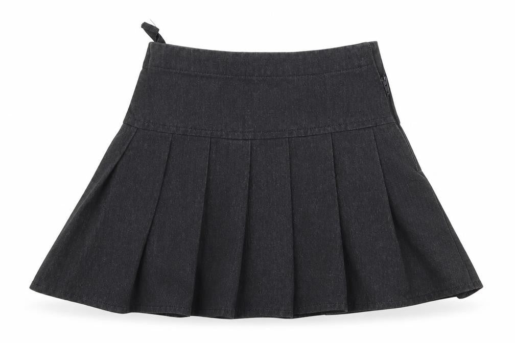 NEXT Girls Grey  Polyester Pleated Skirt Size 3 Years  Regular Zip