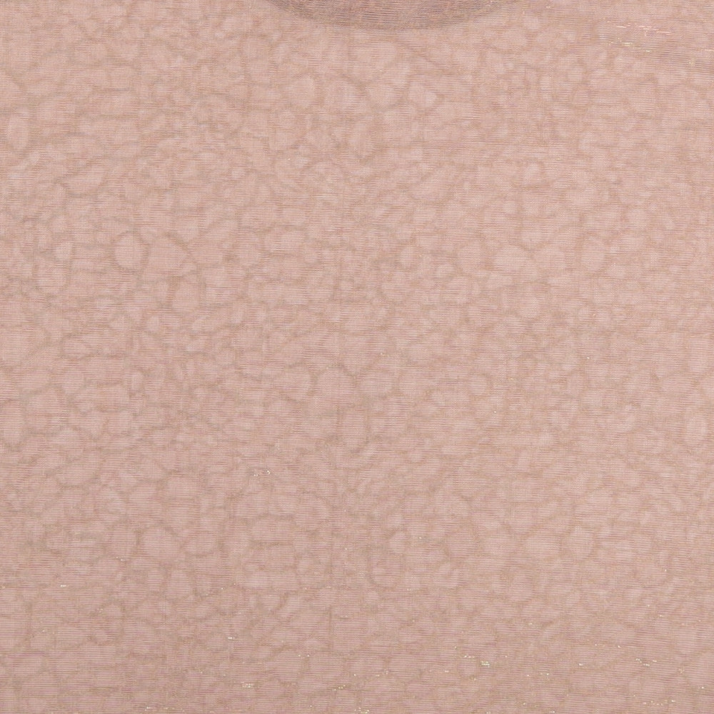 Sparkle & Fade Womens Pink Animal Print Nylon Basic T-Shirt Size M Round Neck