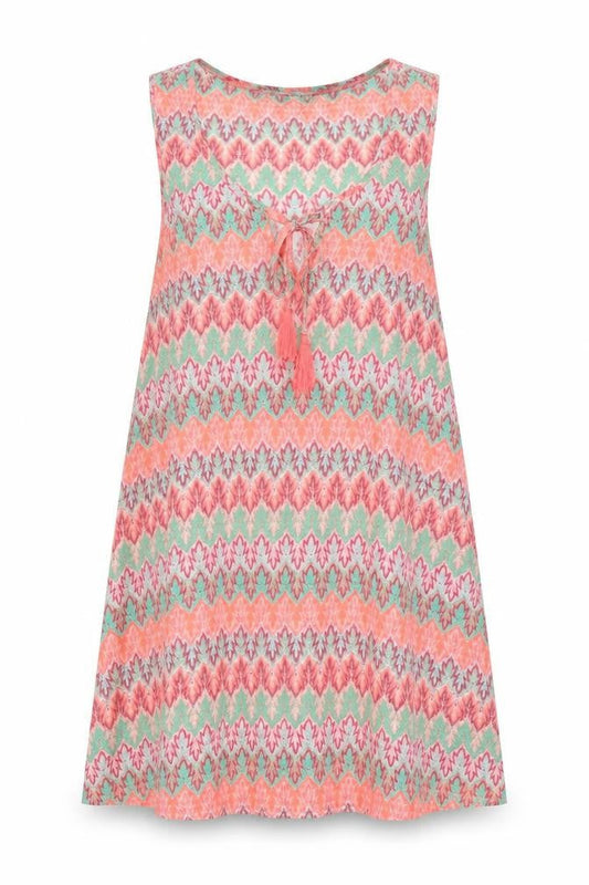 Papaya Womens Orange Striped Polyester A-Line  Size 10  Round Neck  - Beach wear