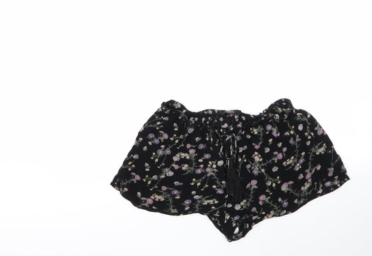 Faith Womens Multicoloured Floral Wool Cut-Off Shorts Size M L4 in Regular