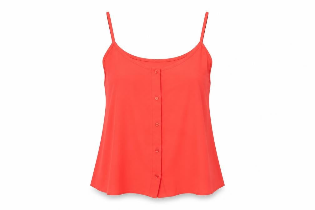 Topshop Womens Orange  Polyester Basic Blouse Size 10 Round Neck