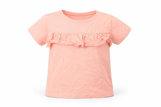 H&M Girls Orange  100% Cotton Basic T-Shirt Size 2-3 Years Round Neck