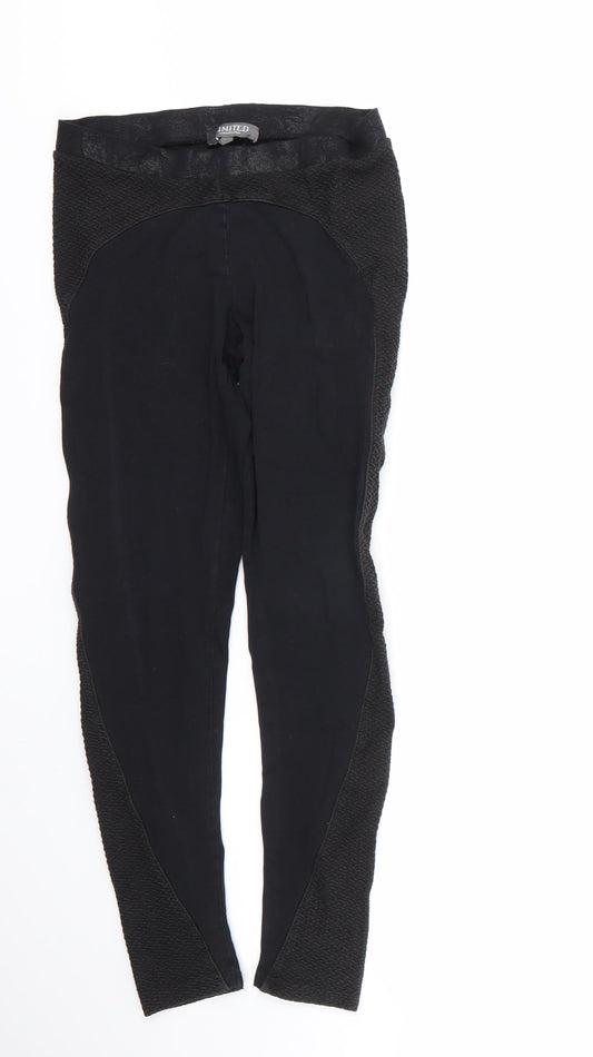 imited Womens Black  Cotton Cropped Leggings Size 12 L24 in