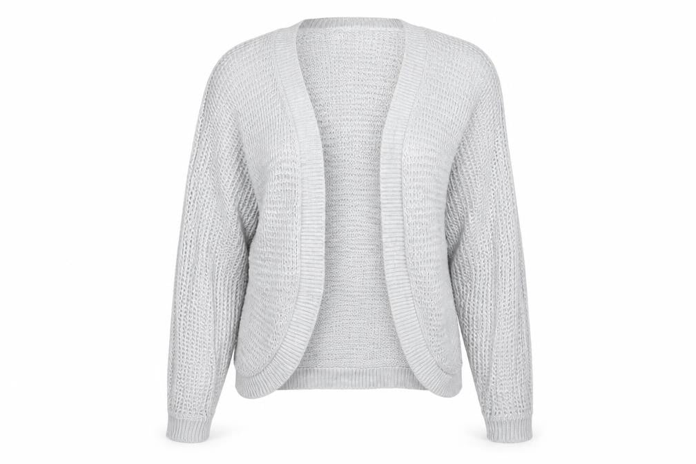 boohoo  Womens Grey Round Neck  Polyester Cardigan Jumper Size M