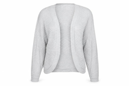 boohoo  Womens Grey Round Neck  Polyester Cardigan Jumper Size M