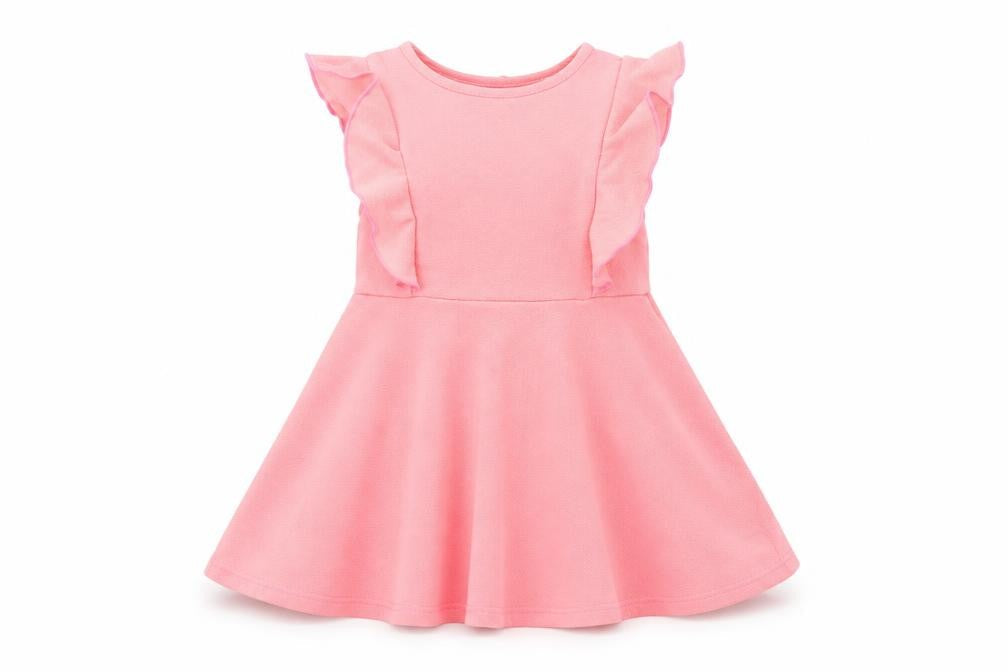 Primark Girls Orange  Polyester Fit & Flare  Size 5-6 Years  Round Neck
