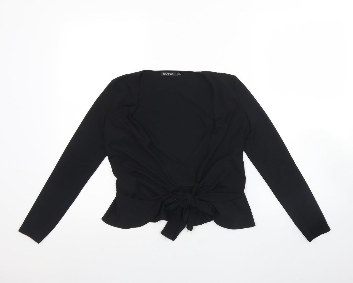 Boohoo Womens Black   Jacket  Size 6  Tie