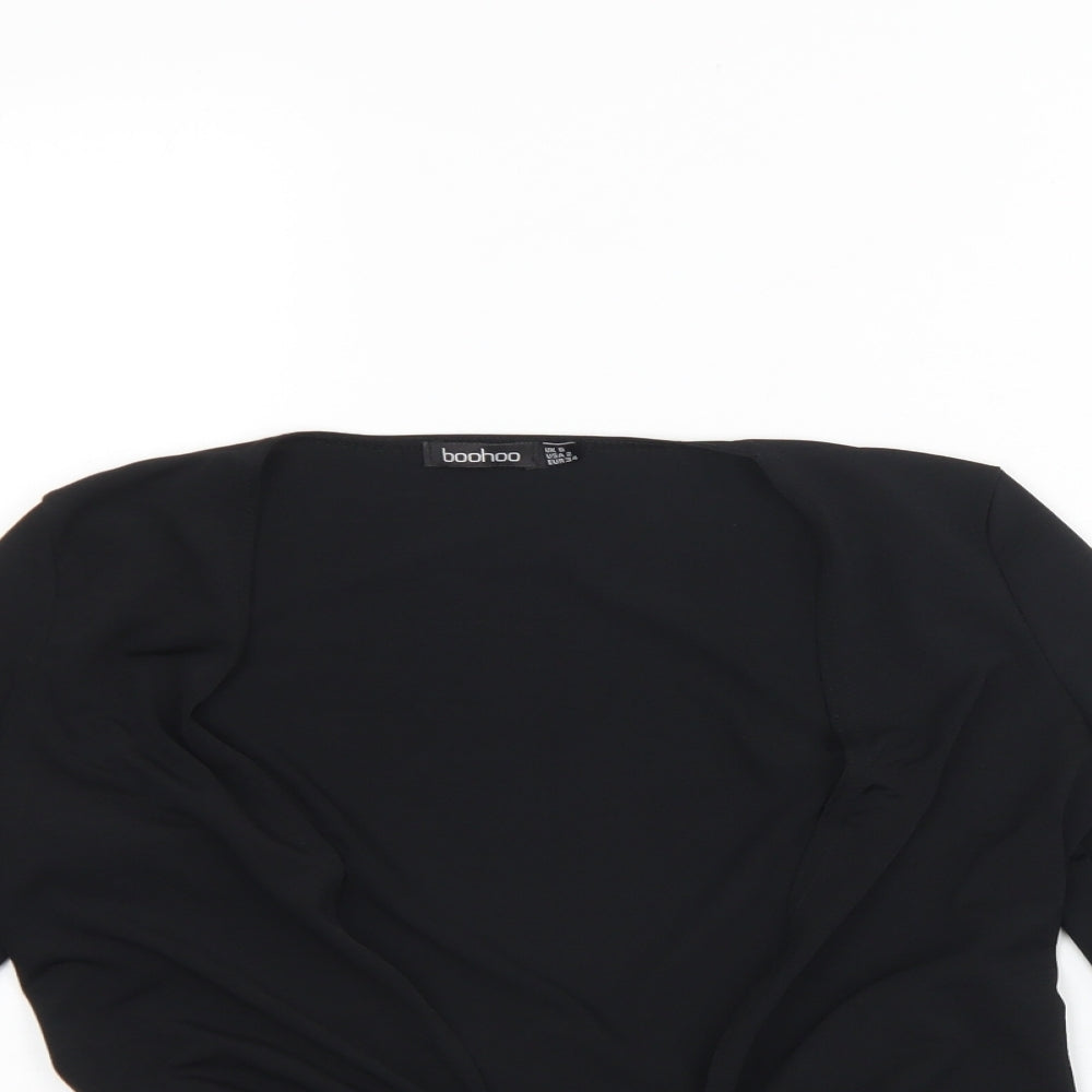 Boohoo Womens Black   Jacket  Size 6  Tie