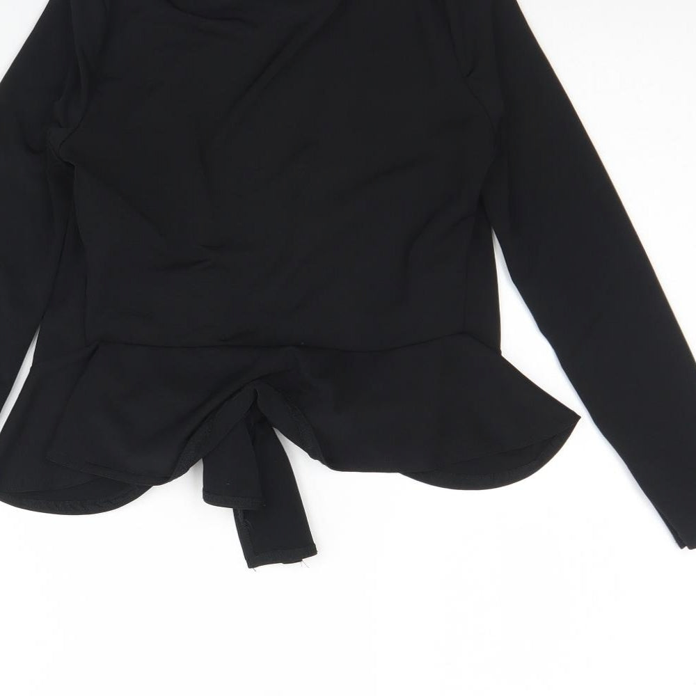 Boohoo Womens Black   Jacket  Size 6  Tie