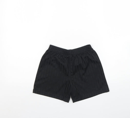 George Boys Black Striped Polyester Sweat Shorts Size 7 Years  Regular