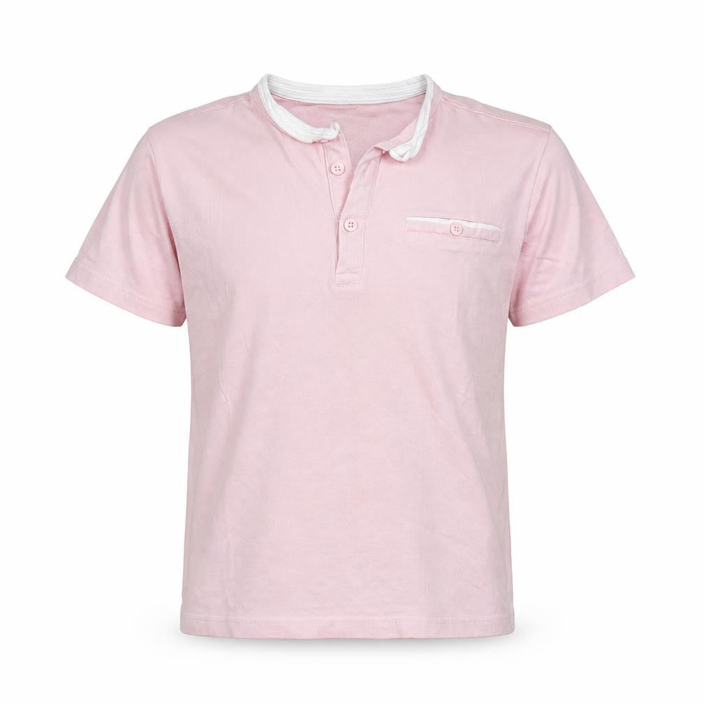 Undeniable Dudes Boys Pink  Cotton Basic Polo Size 11 Years Round Neck Button