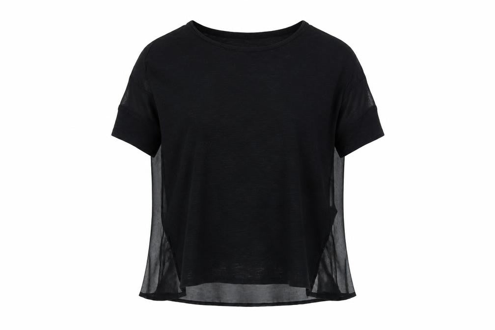 Warehouse Womens Black  Viscose Basic Blouse Size 8 Round Neck