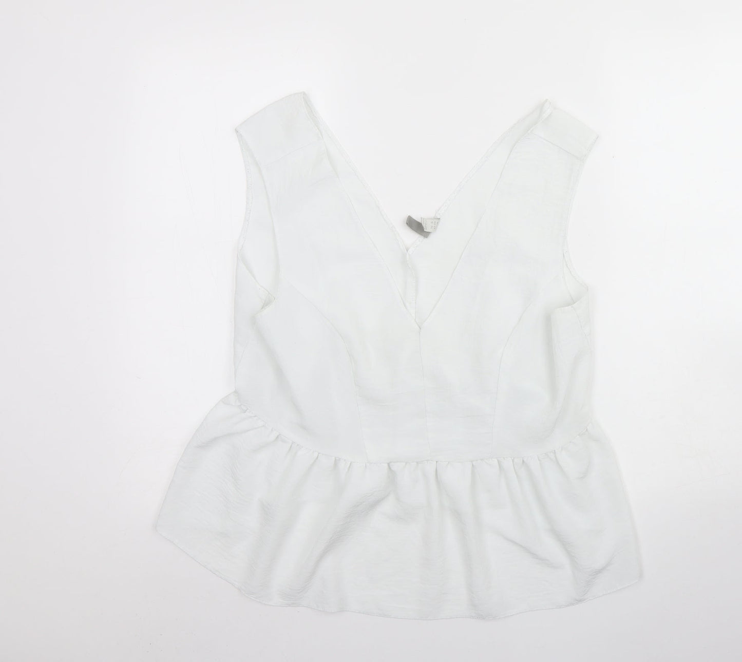 ASOS Womens White  Polyester Basic Tank Size 16 V-Neck
