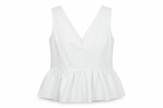 ASOS Womens White  Polyester Basic Tank Size 16 V-Neck