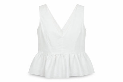 ASOS Womens White  Polyester Basic Tank Size 16 V-Neck