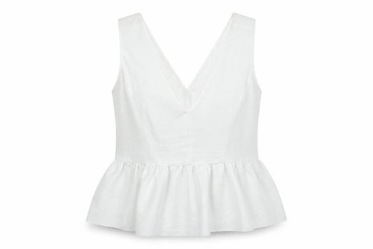 ASOS Womens White  Polyester Basic Tank Size 16 V-Neck