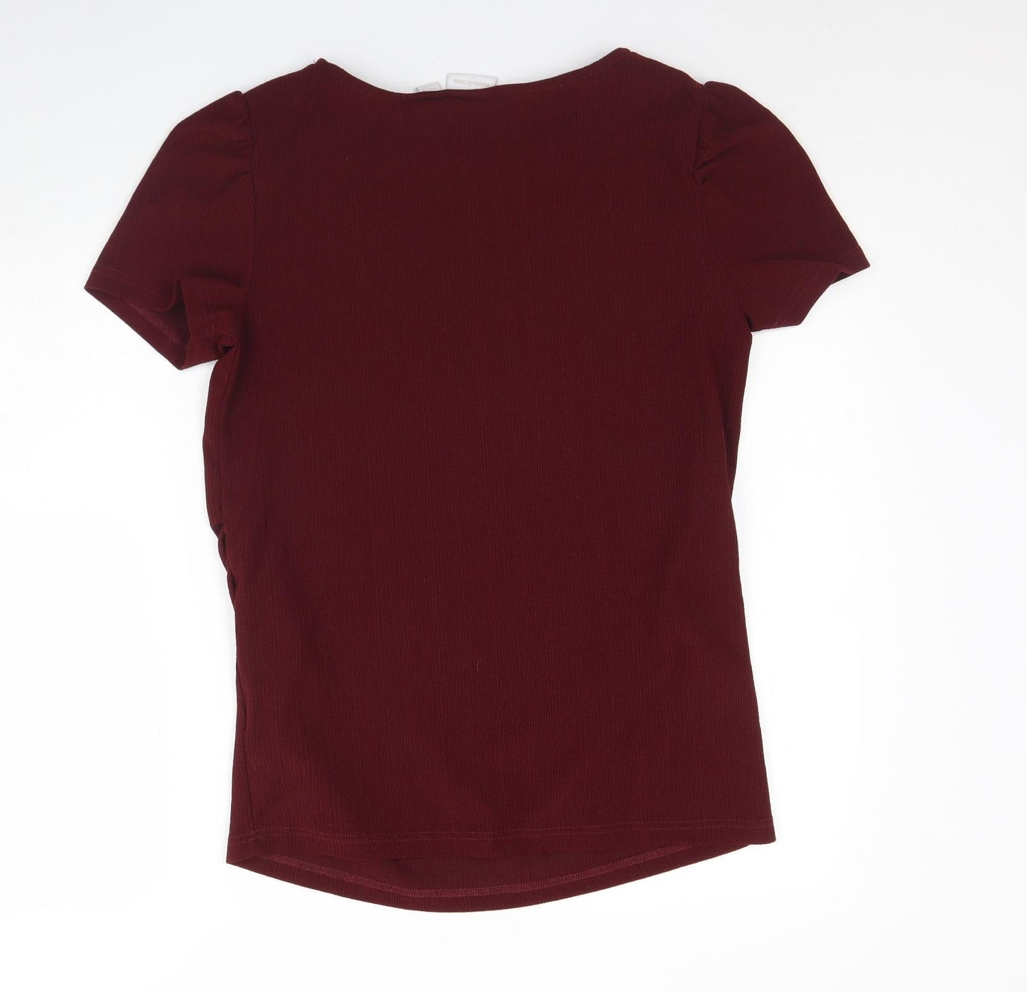 Mamalicious Womens Red  Polyester Basic Blouse Size L Round Neck