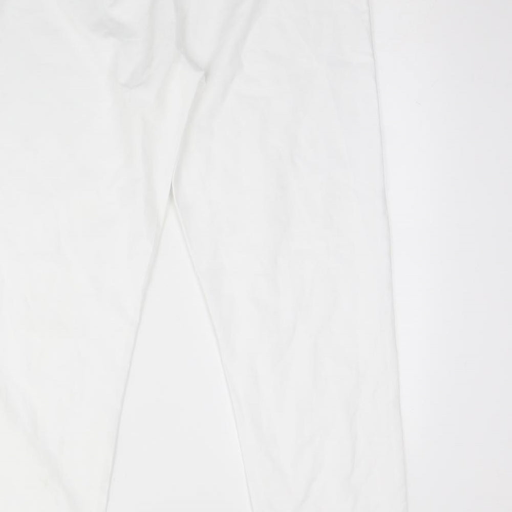 Preworn Womens White  Polyester Trousers  Size M L30 in Regular