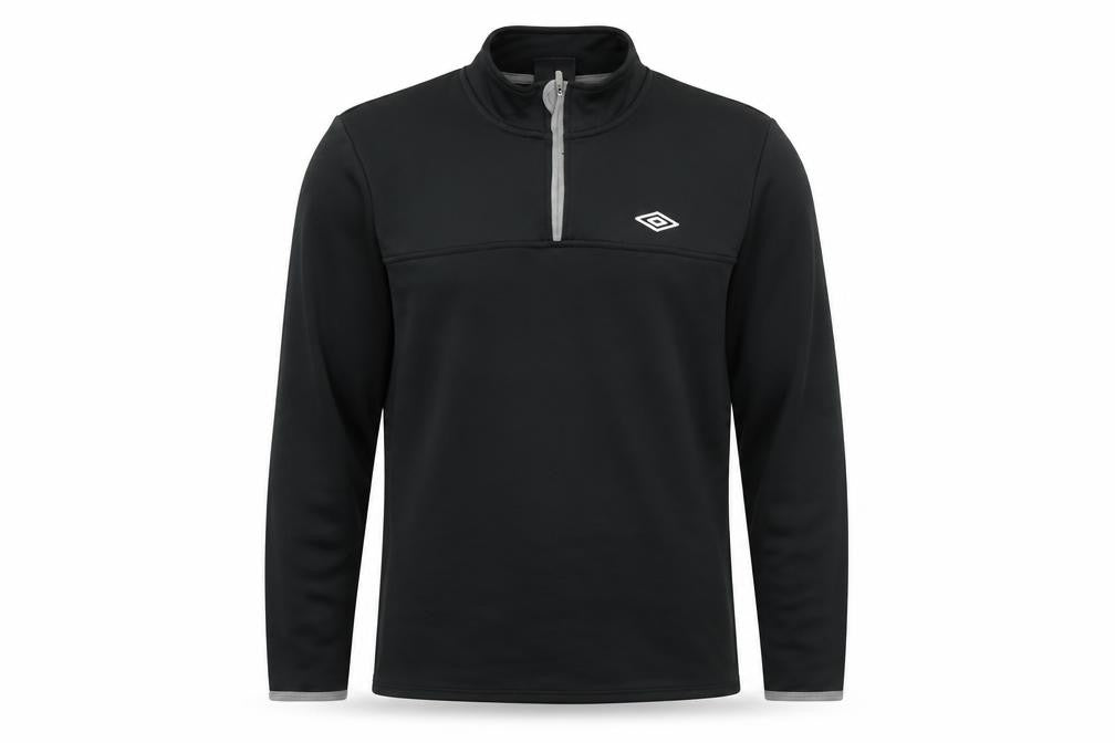 Umbro Mens Black High Neck  Polyester Henley Jumper Size M