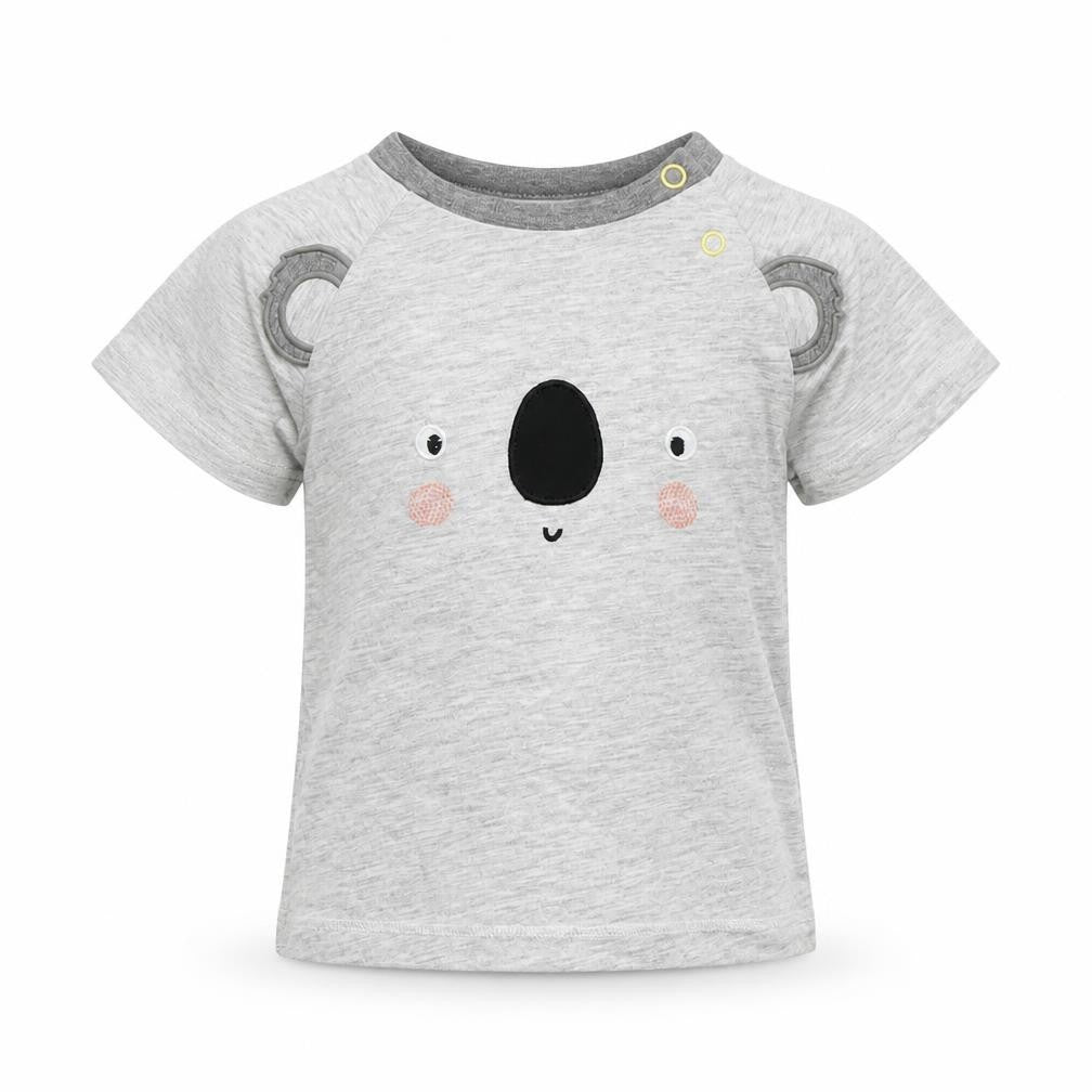 TU Baby Grey  Cotton Basic T-Shirt Size 9-12 Months Round Neck  - Koala Bear