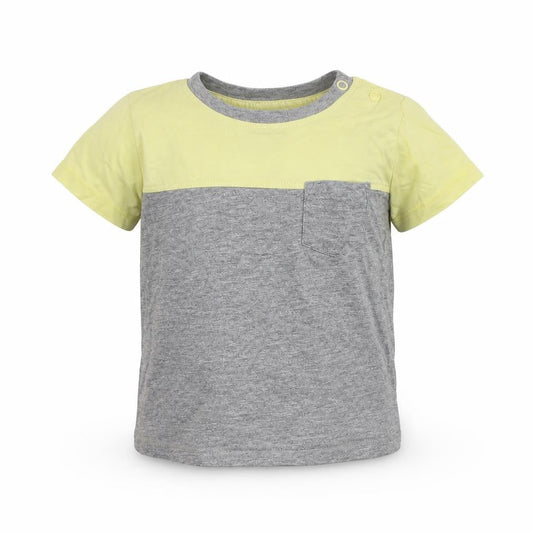 Tu Baby Grey  Cotton Basic T-Shirt Size 9-12 Months Round Neck