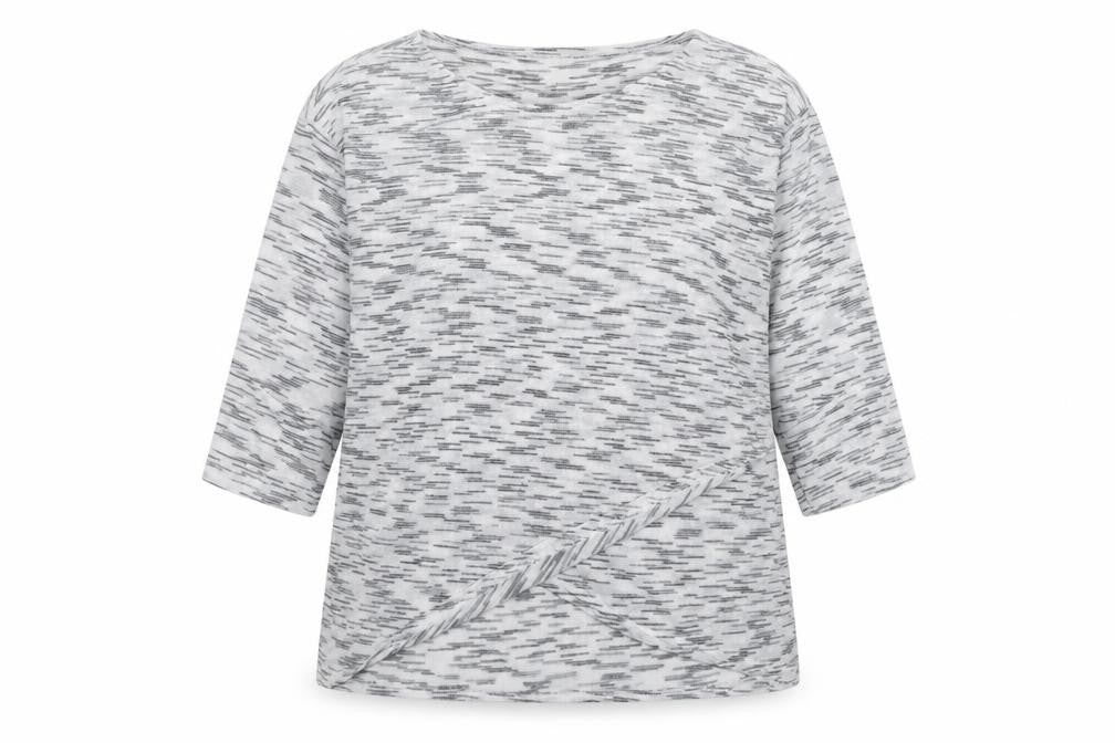 Preworn Womens White Round Neck Herringbone Polyester Pullover Jumper Size 14
