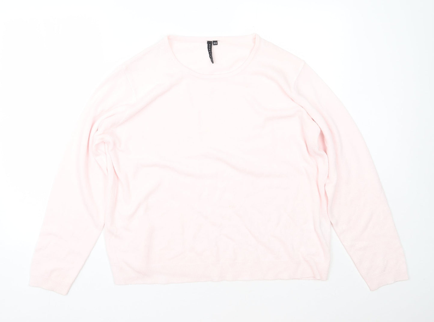 Intuition Essentials Womens Pink Round Neck  Acrylic Pullover Jumper Size 20