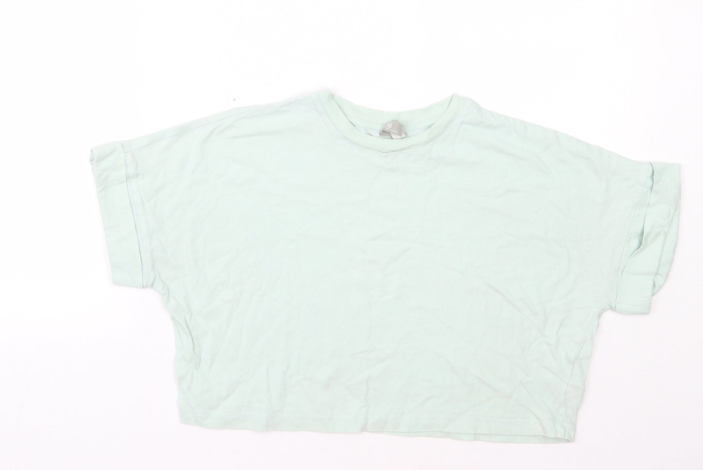 ASOS Womens Green  Cotton Basic T-Shirt Size 6 Round Neck