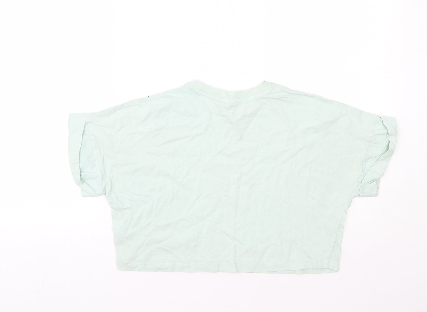 ASOS Womens Green  Cotton Basic T-Shirt Size 6 Round Neck