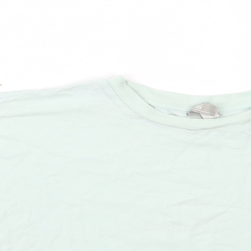 ASOS Womens Green  Cotton Basic T-Shirt Size 6 Round Neck