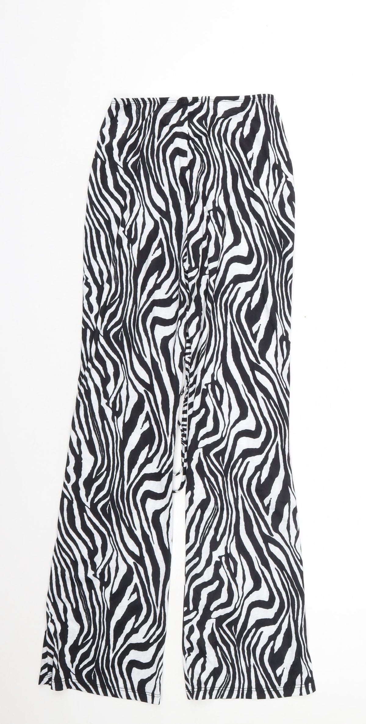 Shien Womens Black Animal Print Polyester Jogger Trousers Size XS L28 in Regular  - Zebra