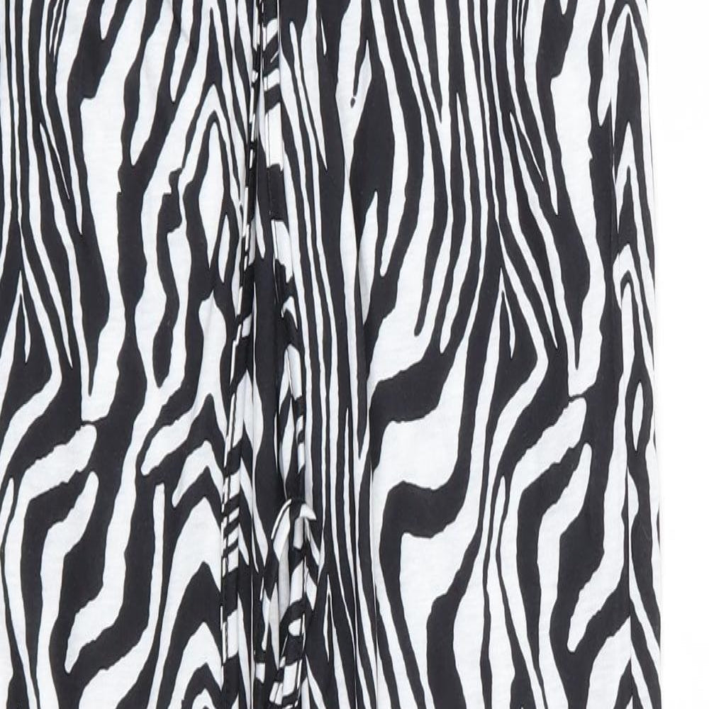 Shien Womens Black Animal Print Polyester Jogger Trousers Size XS L28 in Regular  - Zebra