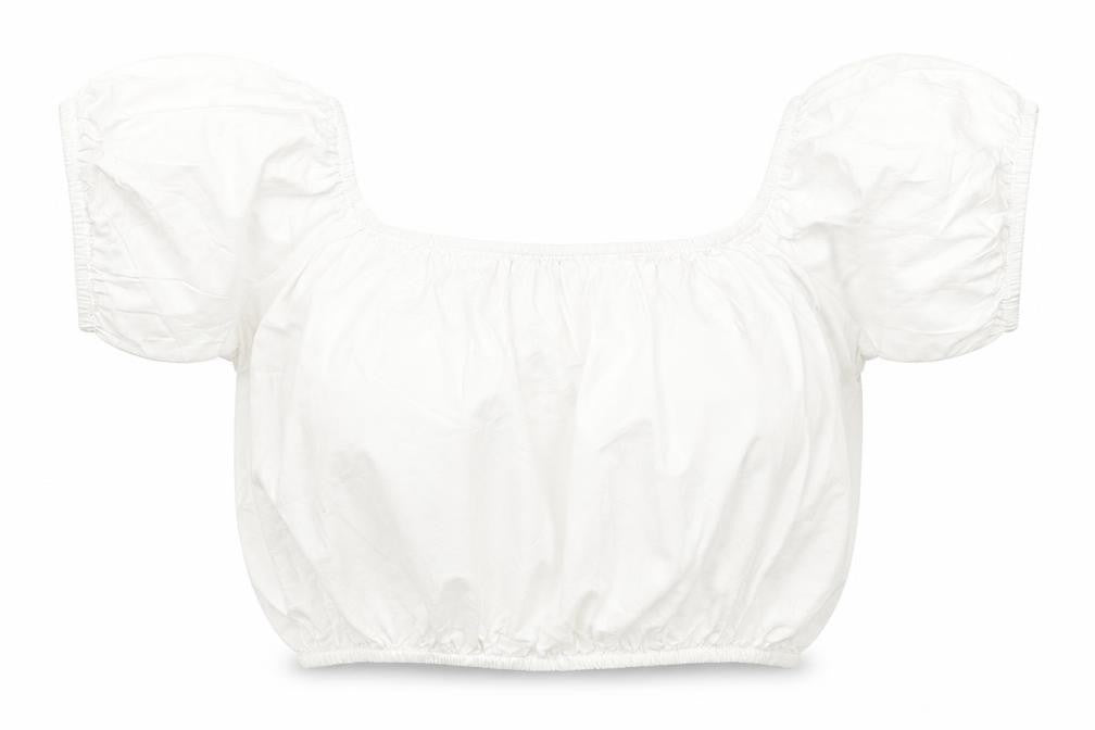 ASOS Womens White  Cotton Basic T-Shirt Size 6 Off the Shoulder