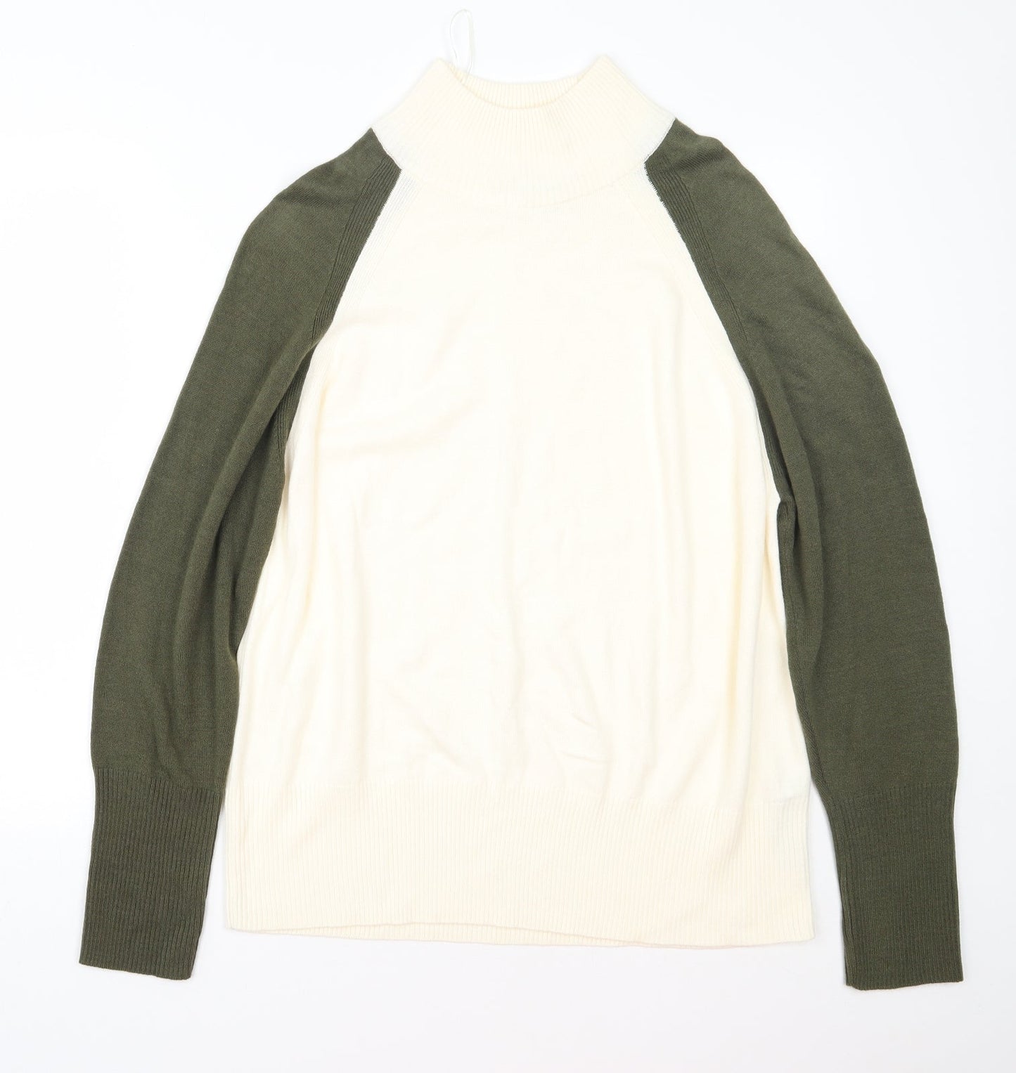M&S Womens Beige Round Neck  Acrylic Pullover Jumper Size L