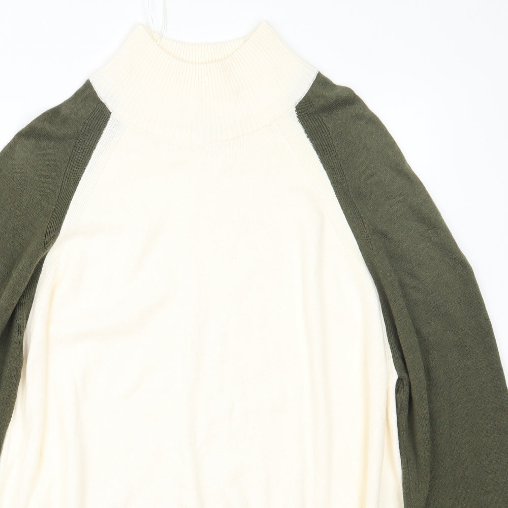 M&S Womens Beige Round Neck  Acrylic Pullover Jumper Size L