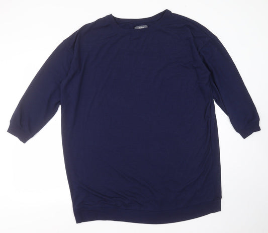 Studio Womens Blue Round Neck  Polyester Pullover Jumper Size 12