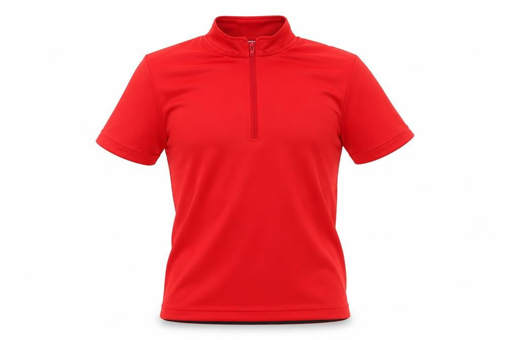 oxylane Boys Red  Polyester Basic T-Shirt Size 8 Years Round Neck  - active wear