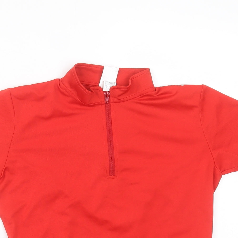 oxylane Boys Red  Polyester Basic T-Shirt Size 8 Years Round Neck  - active wear