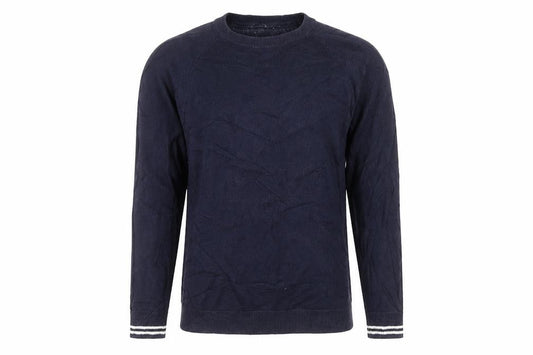 H&M Mens Blue Round Neck  Cotton Pullover Jumper Size M