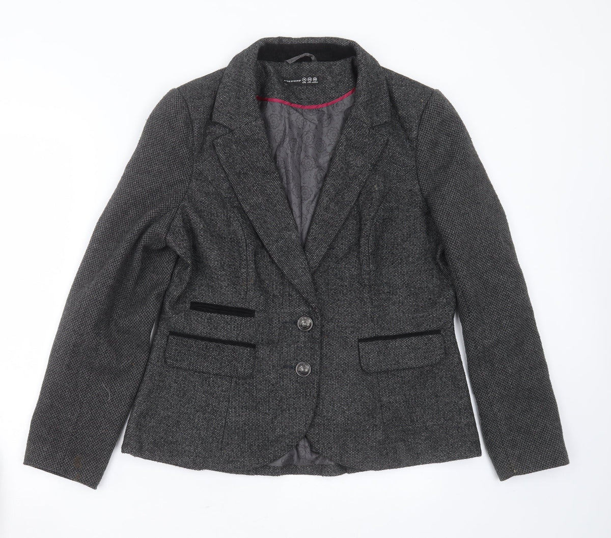 Primark Womens Grey  Polyester Jacket Blazer Size 14