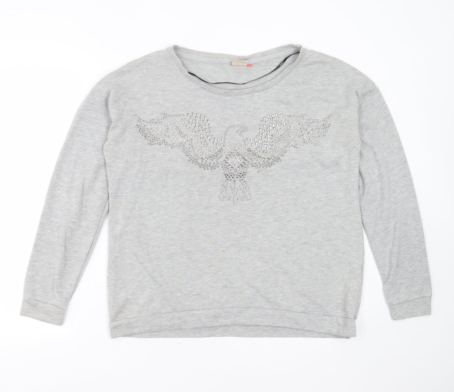 Only Womens Grey  Polyester Pullover Sweatshirt Size L   - bird, beaded