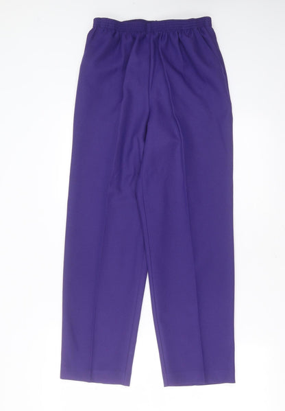 Alfred Dunner Womens Purple  Polyester Trousers  Size 10 L27 in Regular
