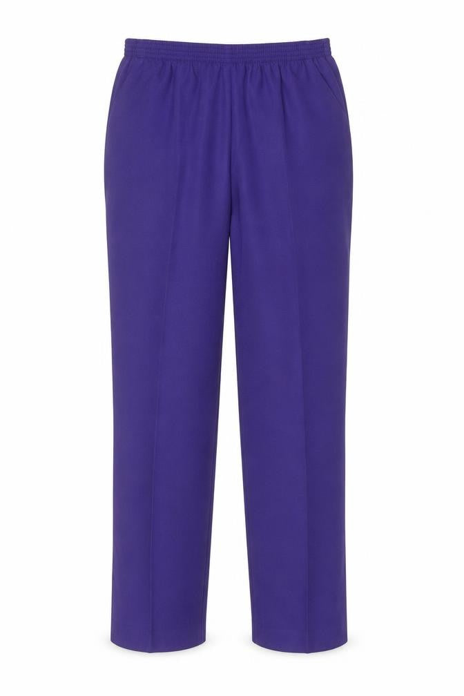 Alfred Dunner Womens Purple  Polyester Trousers  Size 10 L27 in Regular